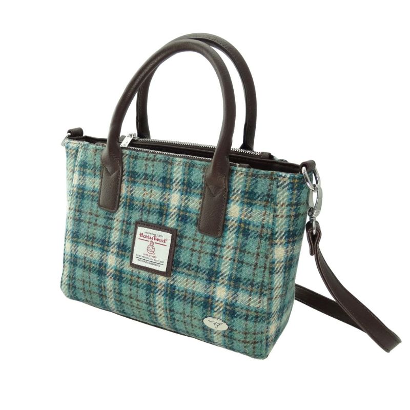 Ladies Harris Tweed Mini Bag Duck Egg Creative Irish Gifts 