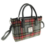 Ladies Harris Tweed Mini Bag Grey Red Creative  Irish Gifts 