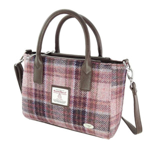 Ladies Harris Tweed Mini Bag Pink Burgundy Creative  Irish Gifts 