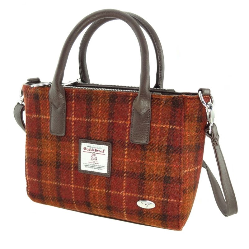 Ladies Harris Tweed Mini Bag Rust Orange Creative Irish Gifts 