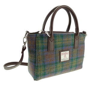 Ladies Harris Tweed Mini Bag Sky Tartan Creative Irish Gifts 