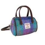 Handwoven Mini Harris Tweed Bowling Bag Green Purple Creative Irish Gifra