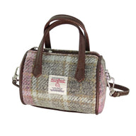 Handwoven Mini Harris Tweed Bowling Bag Soft Pink Creative Irish Gifra
