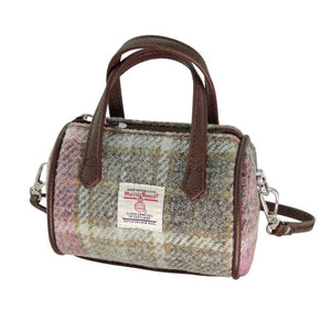 Handwoven Mini Harris Tweed Bowling Bag Soft Pink Creative Irish Gifra
