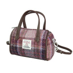 Handwoven Mini Harris Tweed Bowling Bag Pink Burgundy Creative Irish Gifra