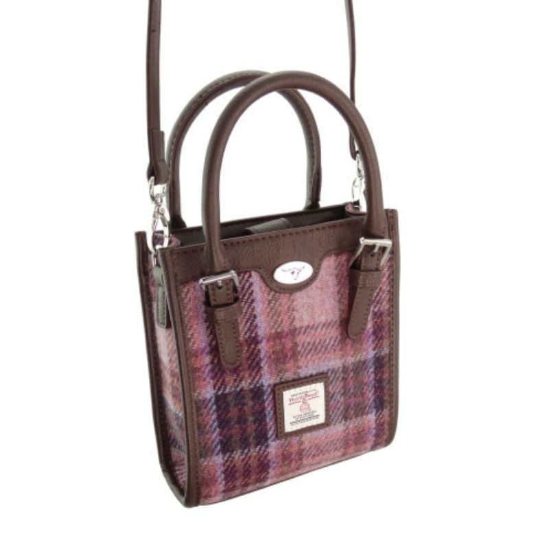 Handwoven Harris Tweed Tall Tote Bag Pink Creative Irish Gifts
