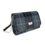 Women's Harris Tweed Wallet Shoulder Bag Grey Black Creative Irish Gifts