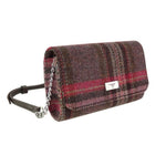 Women's Harris Tweed Wallet Shoulder Bag Burgundy Pink Creative Irish Gifts