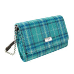 Women's Harris Tweed Wallet Shoulder Bag Teal Blue Creative Irish Gifts