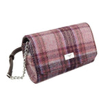 Women's Harris Tweed Wallet Shoulder Bag Pink Burgundy Creative Irish Gifts