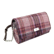 Women's Harris Tweed Wallet Shoulder Bag Pink Burgundy Creative Irish Gifts
