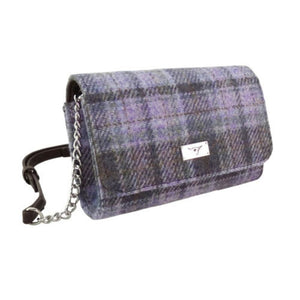 Women's Harris Tweed Wallet Shoulder Bag Soft Purple Creative Irish Gifts