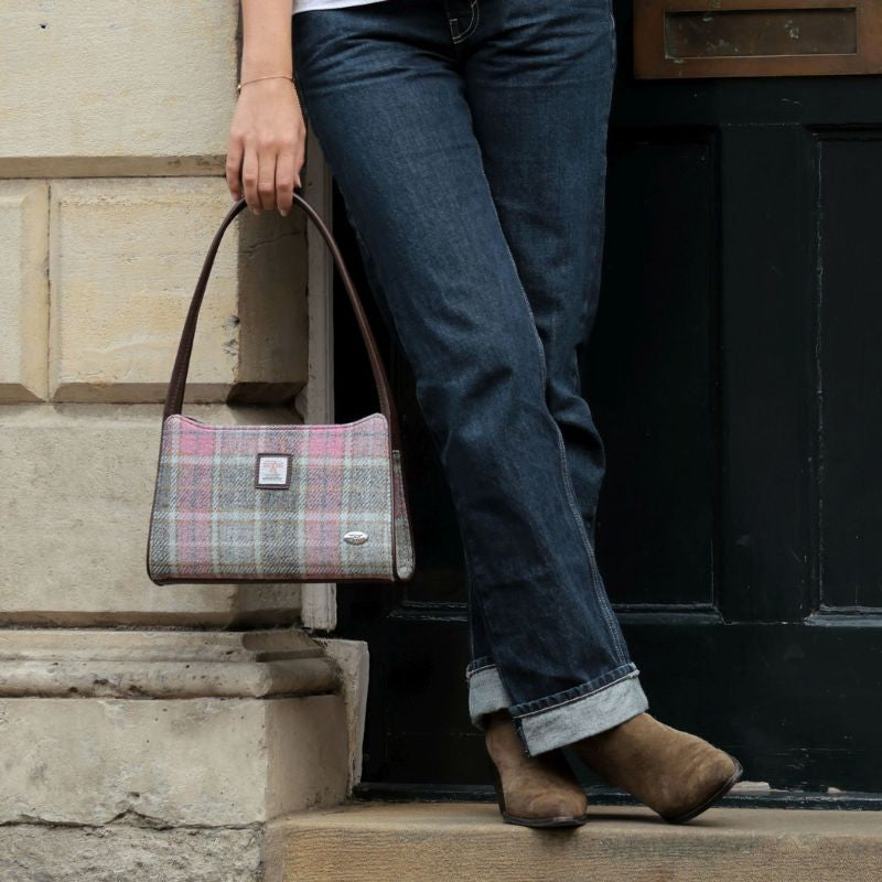 Glen Appin Harris Tweed Shoulder Bag Soft Pink Lifestyle Creative Irish Gifts