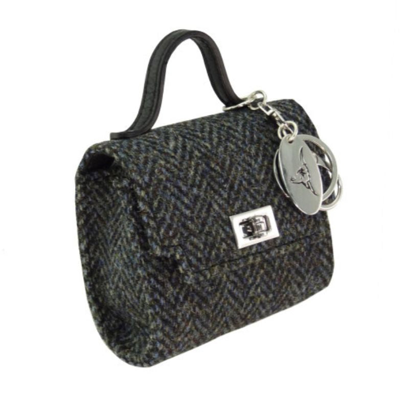 Tartan Design Harris Tweed Mini Wee Bag Charcoal Creative Irish Gifts