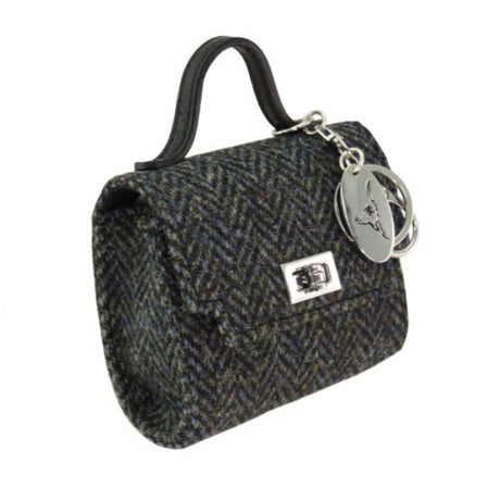 Tartan Design Harris Tweed Mini Wee Bag Charcoal Creative Irish Gifts