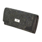 Ladies Harris Tweed Long Butte Wallet Charcoal Creative Irish Gifts