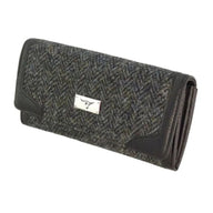 Ladies Harris Tweed Long Butte Wallet Charcoal Creative Irish Gifts