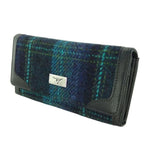 Ladies Harris Tweed Long Butte Wallet Turquoise Creative Irish Gifts