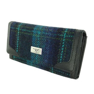 Ladies Harris Tweed Long Butte Wallet Turquoise Creative Irish Gifts