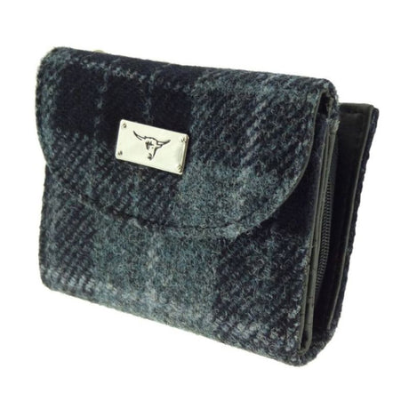 Ladies Harris Tweed Jura Small Wallet Grey Black Creative Irish Gifts