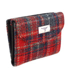Ladies Harris Tweed Jura Small Wallet Red Grey Creative Irish Gifts