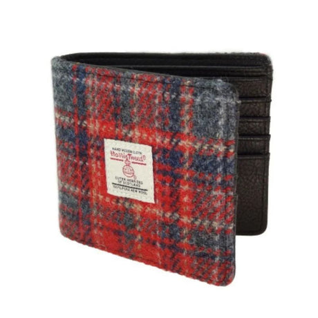 Handwoven Harris Tweed & Leather Bi-fold Wallet Creative Irish Gifts