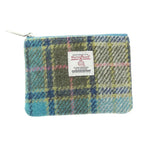 Harris Tweed Mini Zip Pouch Turquoise Creative Irish Gifts