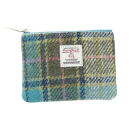 Harris Tweed Mini Zip Pouch Turquoise Creative Irish Gifts