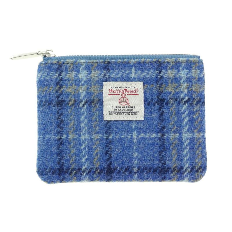 Harris Tweed Mini Zip Pouch Light Blue Creative Irish Gifts