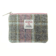 Harris Tweed Mini Zip Pouch Soft Pink Creative Irish Gifts