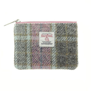 Harris Tweed Mini Zip Pouch Soft Pink Creative Irish Gifts