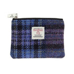 Harris Tweed Mini Zip Pouch Blue Purple  Creative Irish Gifts