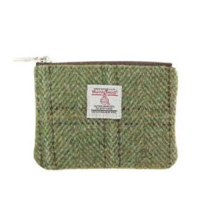Harris Tweed Mini Zip Pouch Green Creative Irish Gifts