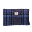 Harris Tweed Medium Zip Pouch Blue Purple Creative Irish Gifts