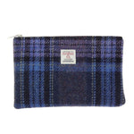 Harris Tweed Medium Zip Pouch Blue Purple Creative Irish Gifts
