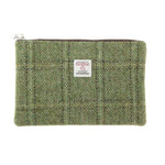 Harris Tweed Medium Zip Pouch Green Creative Irish Gifts
