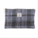 Harris Tweed Medium Zip Pouch Soft Purple Creative Irish Gifts