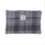 Harris Tweed Medium Zip Pouch Soft Purple Creative Irish Gifts