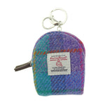 Harris Tweed Micro Pouch with Tartan Pattern Green Purple Creative Irish Gifts