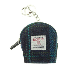 Harris Tweed Micro Pouch with Tartan Pattern Turquoise Creative Irish Gifts