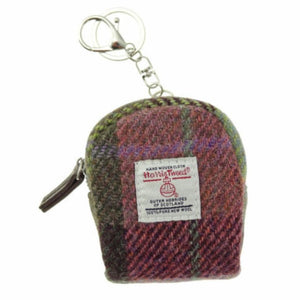 Harris Tweed Micro Pouch with Tartan Pattern Muted Green Creative Irish Gifts
