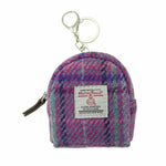 Harris Tweed Micro Pouch with Tartan Pattern Purple Mint Creative Irish Gifts