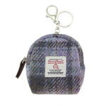 Harris Tweed Micro Pouch with Tartan Pattern Soft Purple Creative Irish Gifts