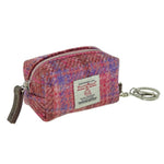 Harris Tweed Small Zip Bag with Tartan Pattern Pink Creative Irish Gifts