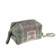 Harris Tweed Small Zip Bag with Tartan Pattern Soft Pink Creative Irish Gifts