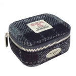Harris Tweed Mini Square Zip Bag Grey Black Creative Irish Gifts