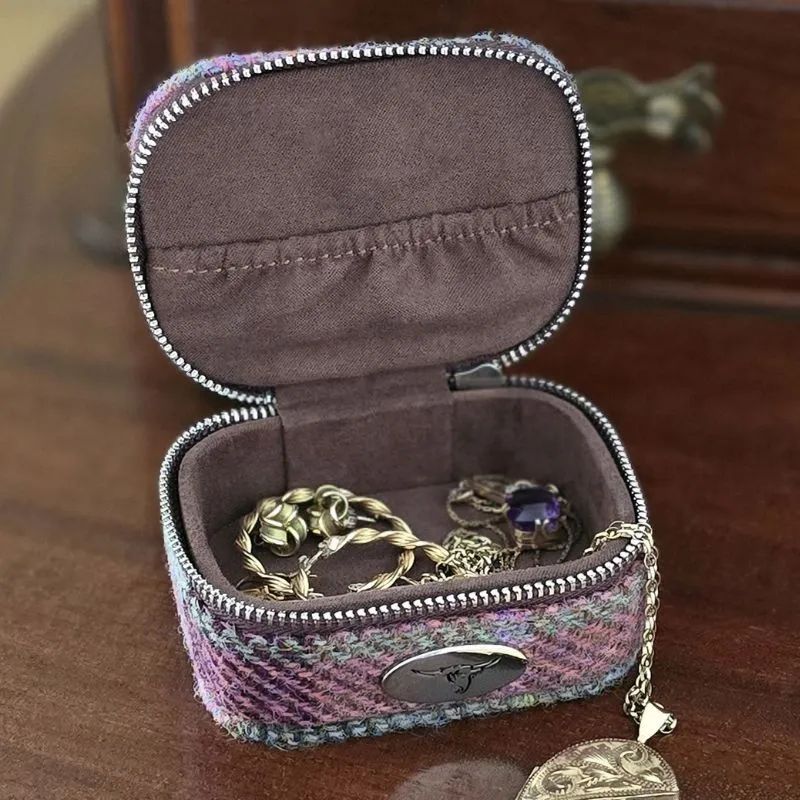 Harris Tweed Mini Square Zip Bag Lifestyle Creative Irish Gifts