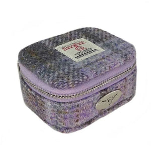 Harris Tweed Mini Square Zip Bag Soft Purple Creative Irish Gifts