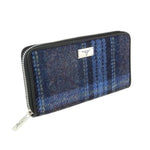 Women's Harris Tweed Wallet in Tartan Blue Purple Creative Irish Gifts