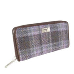 Women's Harris Tweed Wallet in Tartan Soft Purple Creative Irish Gifts